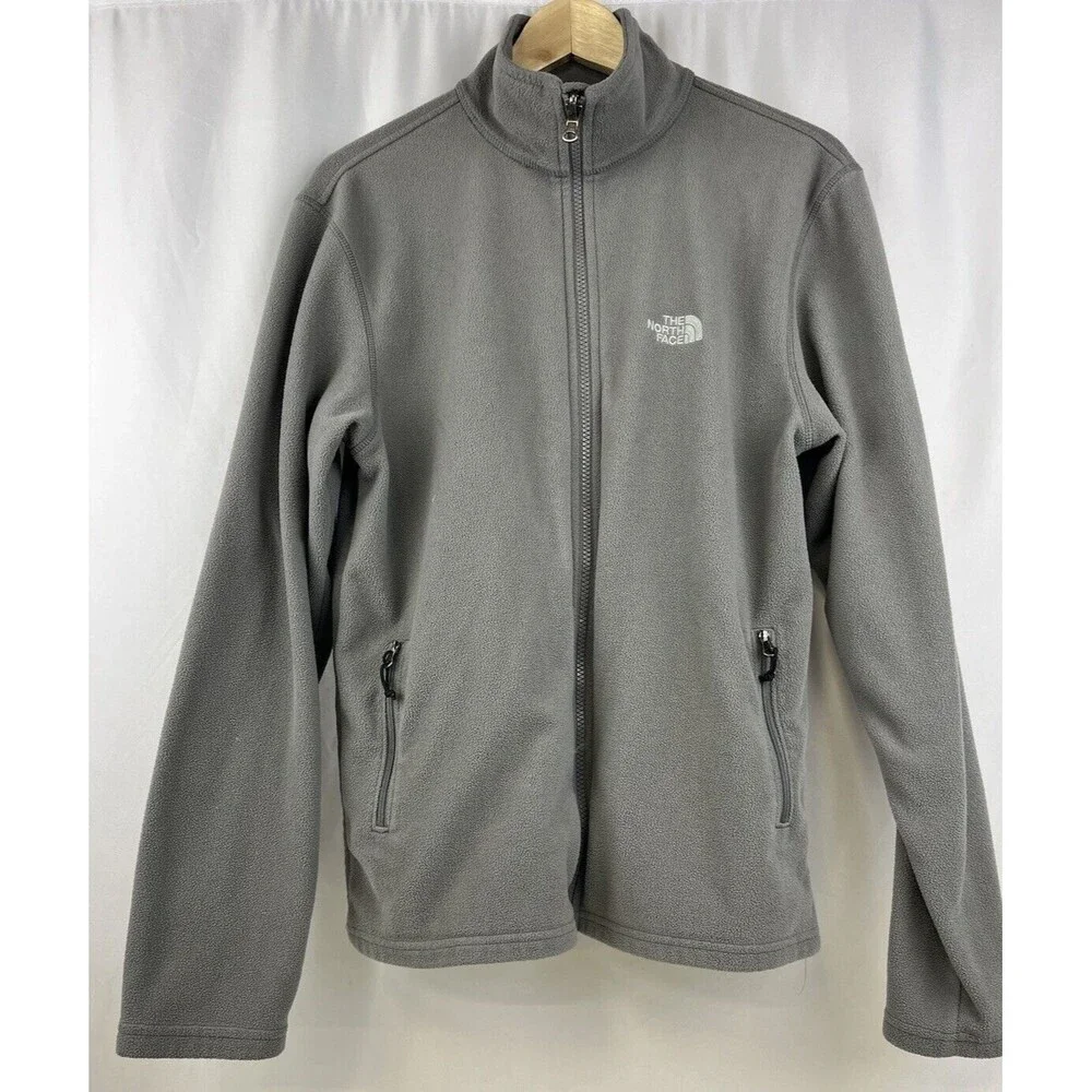 The North Face Fleece Full-Zip Outdoor Sports Jumper, Grey, Mens Size S/P